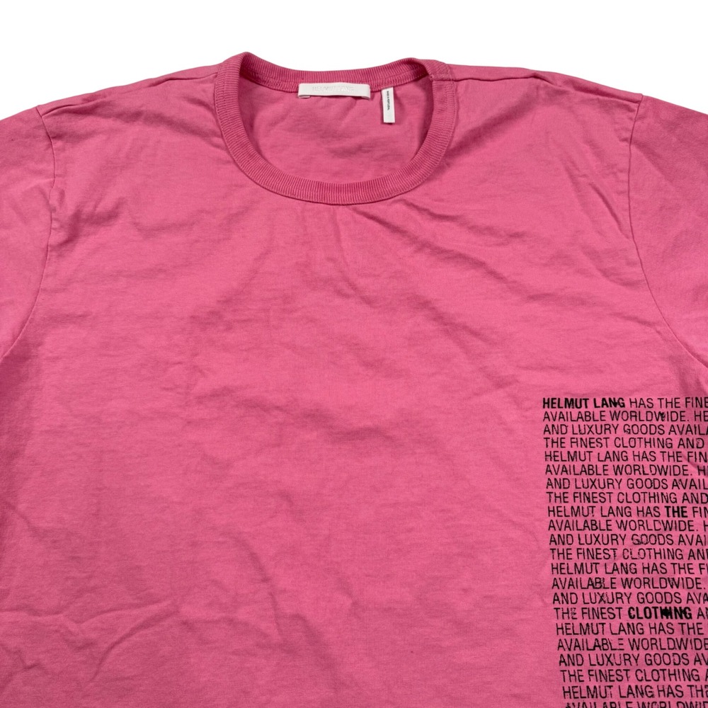 Helmut Lang T Shirt Small Pink Graphic Text Print L07HM521 Portugal